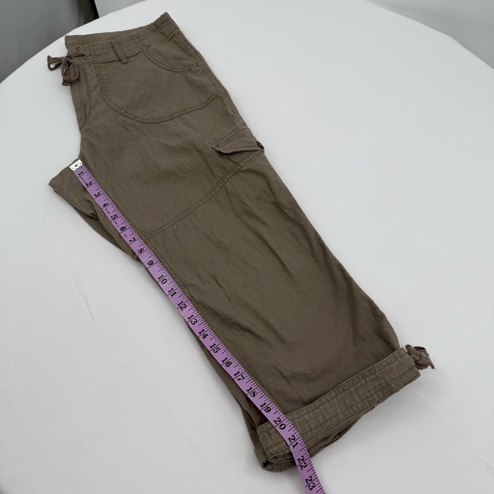 Ruff Hewn Utility Cargo Pants‎ Sz 8 Tan Linen Cotton Blend Capri Length Gorpcore - Picture 11 of 11